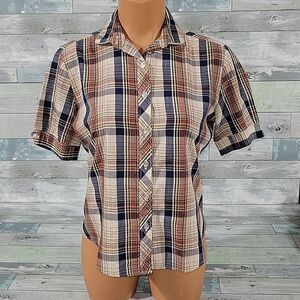 Vintage Notches Brand Button Up Short/Top sz Medium